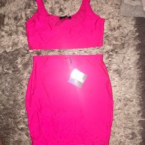 Hot Pink Set Skirt Set